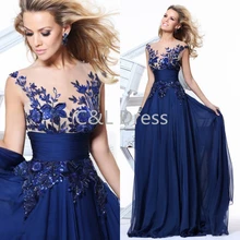 Cheap 2016 Royal Blue Black Red Chiffon Bridesmaid font b Dresses b font Appliques A line