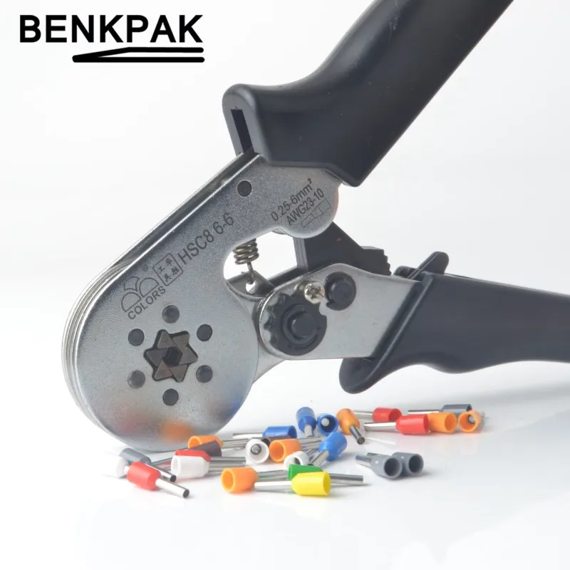 

COLORS HSC8 6-6 Mini-type Self-adjustable crimping Plier,Capacity:0.08-6.0mm2 terminal crimper