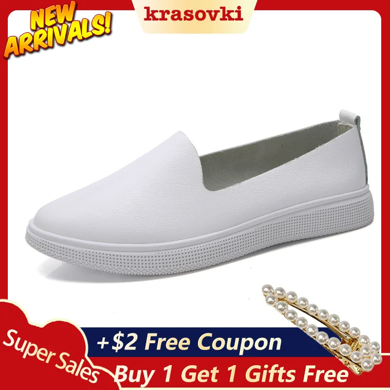 

Krasovki Single Shoes Women Spring Leather Flat Bottom Air Permeable Dropshipping Hollow Soft Bottom Fashion Causal Bean Shoes