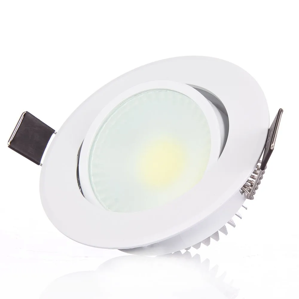 Led COB даунлайт с регулируемой яркостью AC110V/220 V 9 Вт 12 Вт 15 Вт поторлочные лампы Освещение в помещении со светодиодным драйвером светодиодные точечные светильники белый корпус