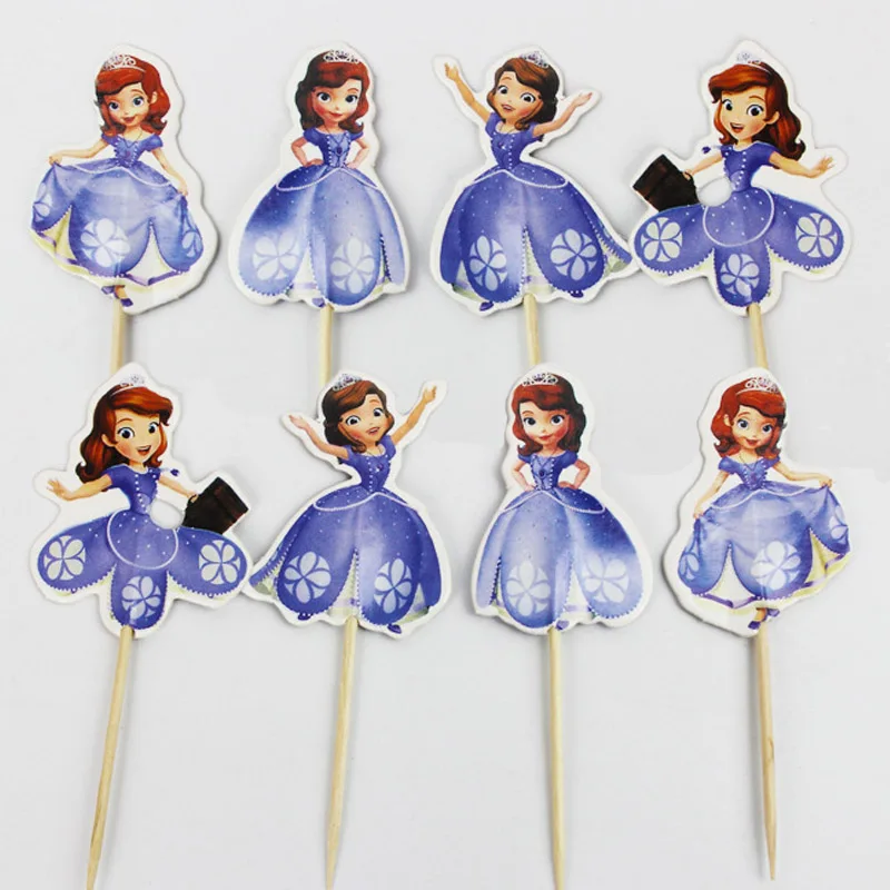 24 шт. disney Cool the Cars-PLEX Cupcake Toppers шпажки с флагами Беби Шауэр детский для именинного пирога украшения для вечеринок - Цвет: 16