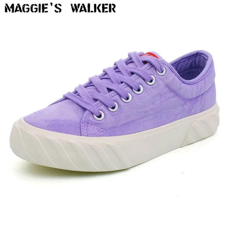 

Maggie's Walker Women Fashion Spring Canvas Casual Shoes Candy-colored Autumn Lacing Shoes Size 35~40