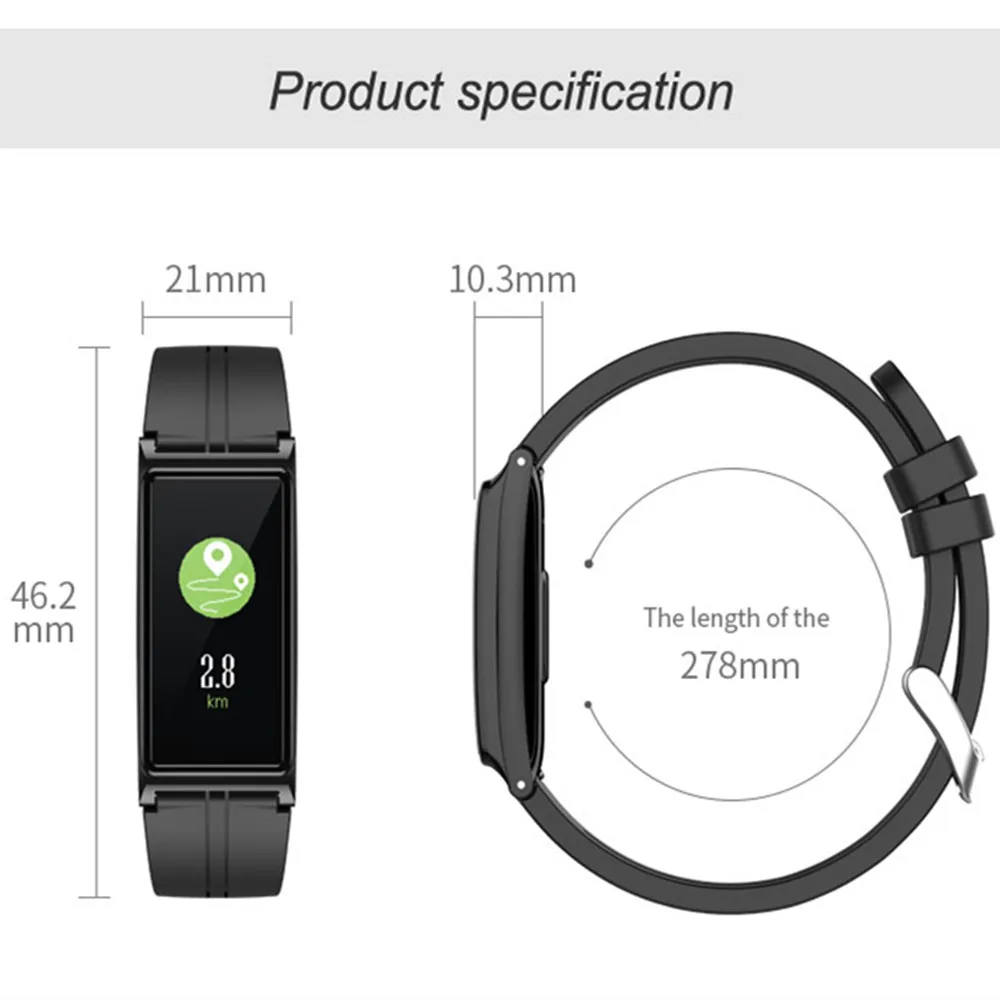 B5 спортивные Smart Band Фитнес трекер Браслет сердечного ритма IP67 Водонепроницаемый