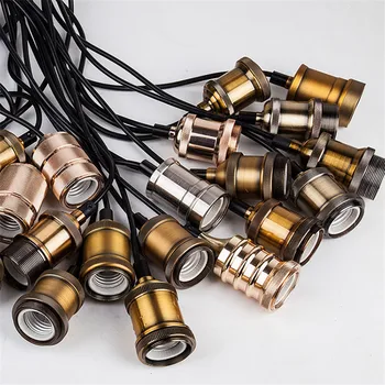 

Vintage Edison Lamp Base Pendant lights E27 Screw Bulb Base Aluminum Light Socket Industrial Retro Fittings Lamp Holder Fixture