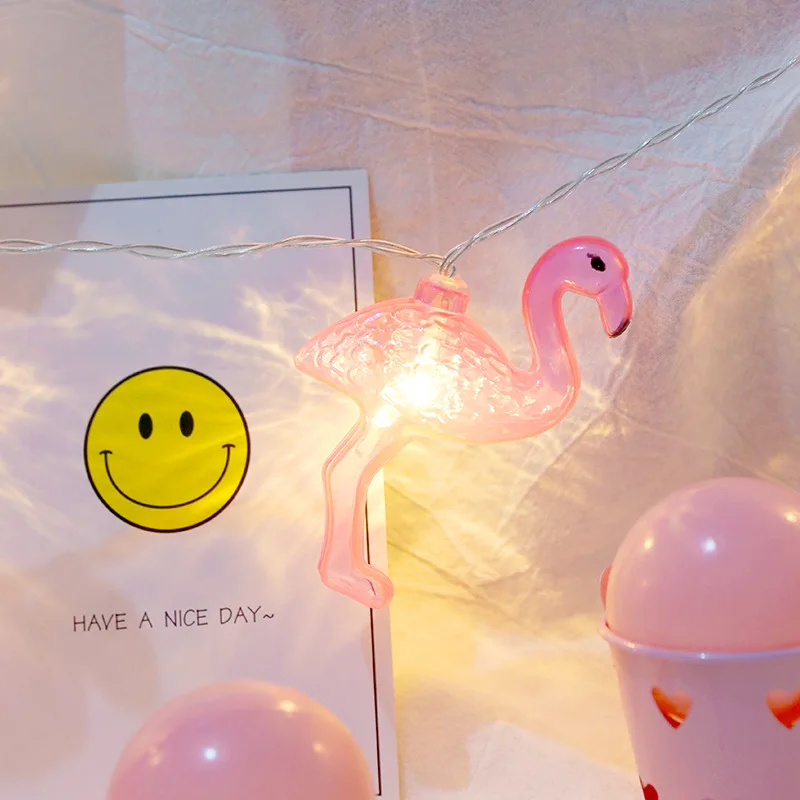 1.5M Pink Flamingo Led Strings Light Garland Home Decoration DIY Kids Room Christmas Birthday Flamingo Party Accessories DE66 (2)
