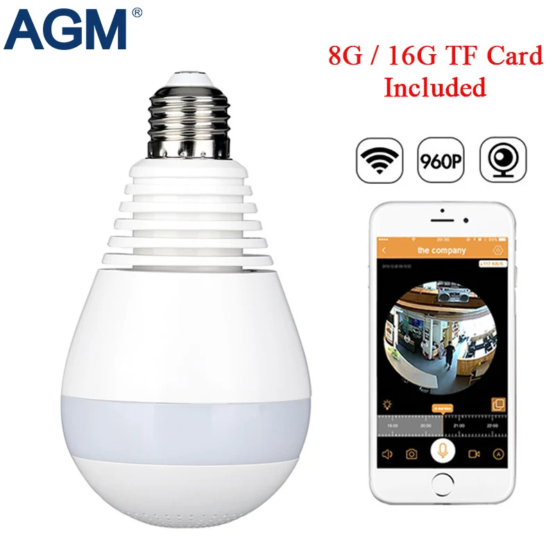 

LED Bulb Light 360 Degrees 960P WiFi Panoramic Camera Smart Home Lamp Wireless IP Camera 3D VR Fisheye Camera House Security #30