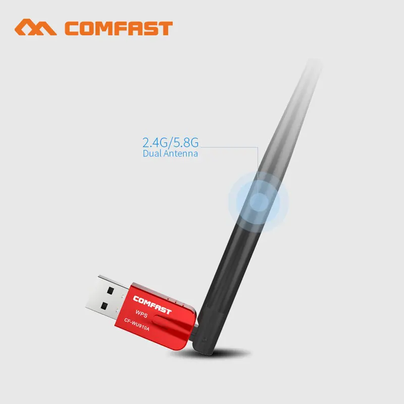 Comfast 600 Мбит/с двухдиапазонный беспроводной USB wifi ключ адаптер с 5dBi антенна bluetooth
