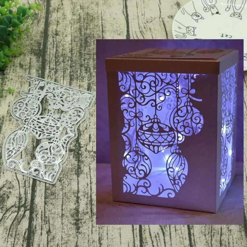 

Christmas lantern Metal Cutting Dies New 2018 Craft Stamps die Cut Embossing Card Making Stencil Frame