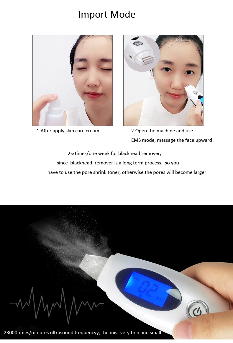 Purificador da Pele Ultra-sônica Galvânica Levantamento Sistema Kit Limpador Facial Clareamento Esfoliante Descamação Poros Mais Limpo Ion Ems 6 Utensílios de cuidado facial