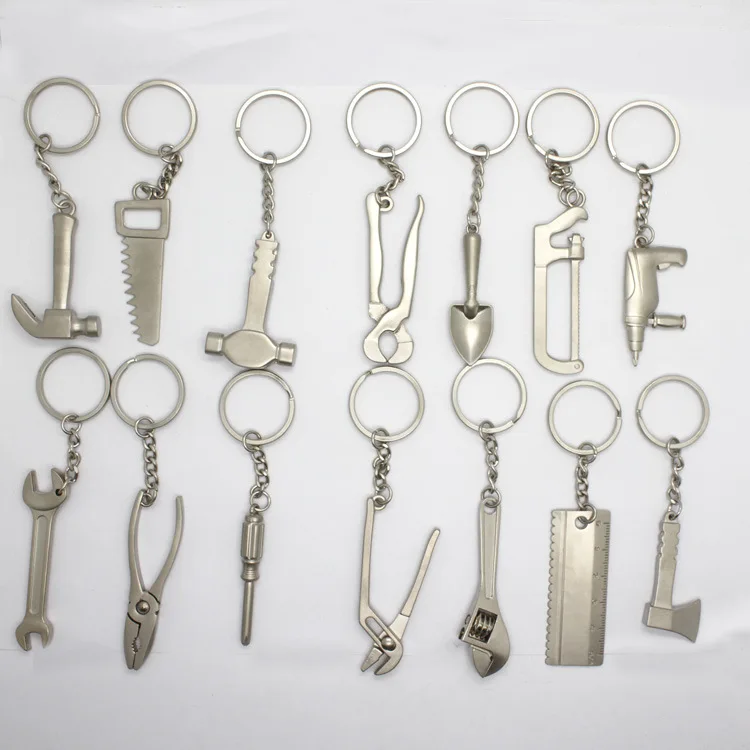 metal tool key ring silver plated tool keychain 14 tools key chain