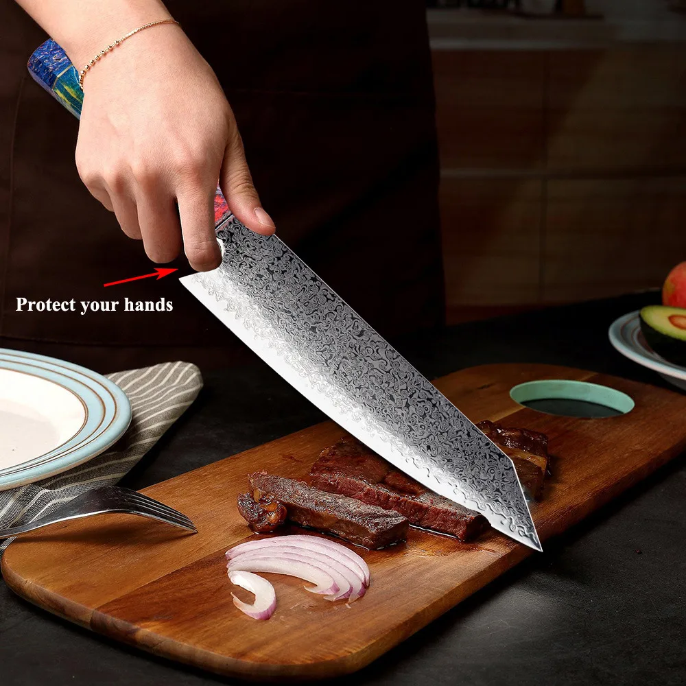 Letcase japanese damascus chef knife