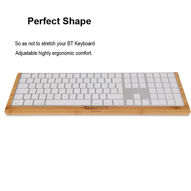 Keyboard Stand Bamboo Holder SAMDI Bluetooth Wireless Dock iMac Computer Khaki