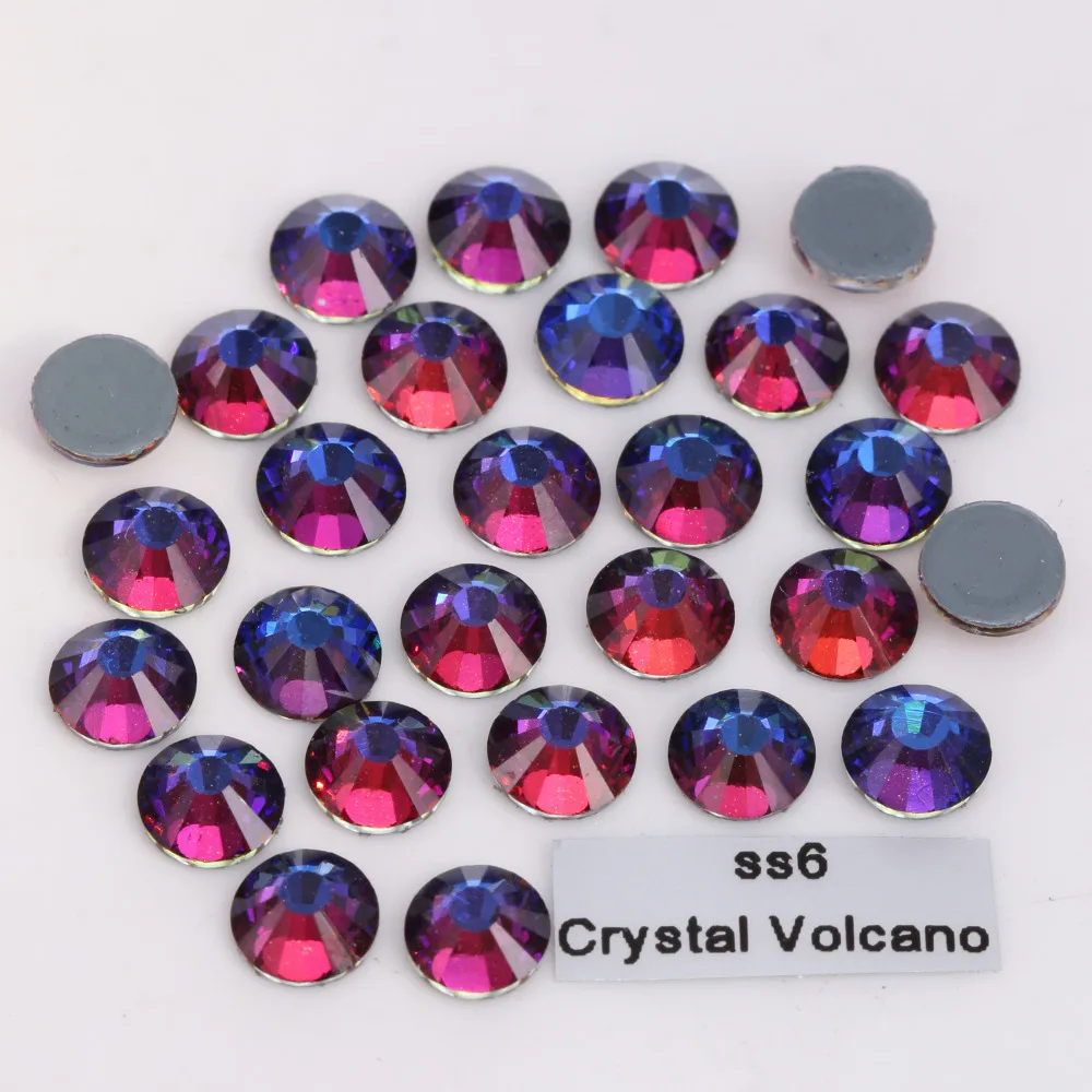 1440pcs/Lot High Quality ss6 (1.9-2.1mm) Crystal Volcano Hotfix Rhinestones / Iron On Flat Back Crystals | Дом и сад