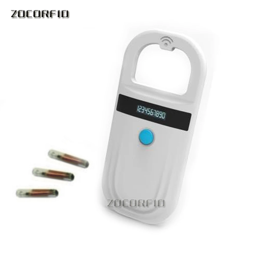  Store max 128 records ISO11784/11785 134.2KHz FDX-B Pet RFID Chip Reader OLED Display ID64 Portable