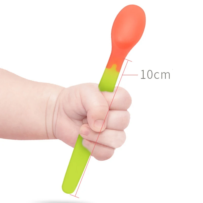 2Pcs/Set Kids Child Soft Silicone Spoon Tableware Baby Spoon Feeding Tableware Best Gifts