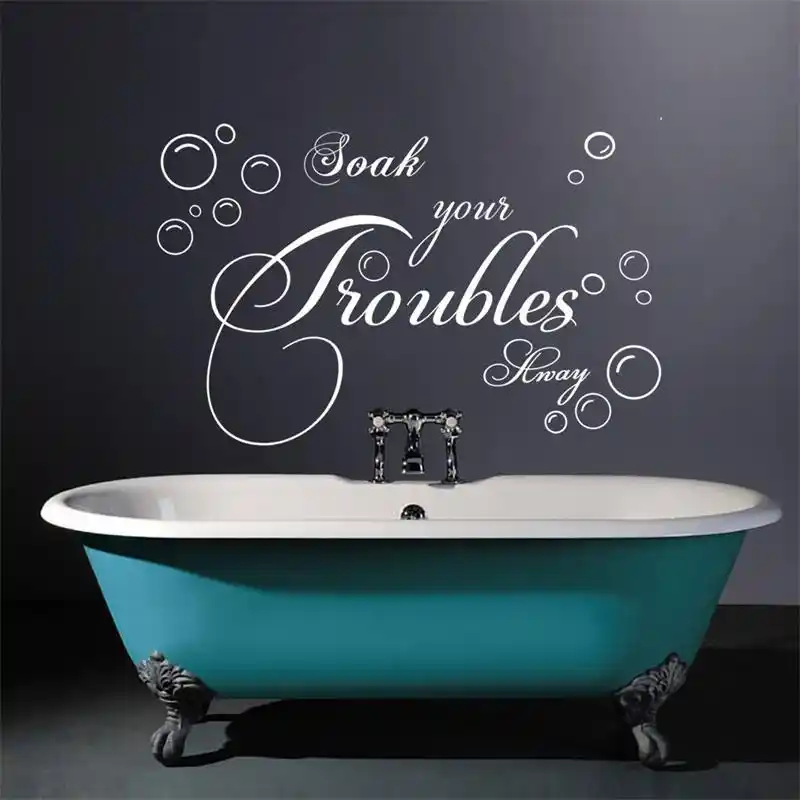 detail feedback questions about bathroom wall sticker lettering"soak
