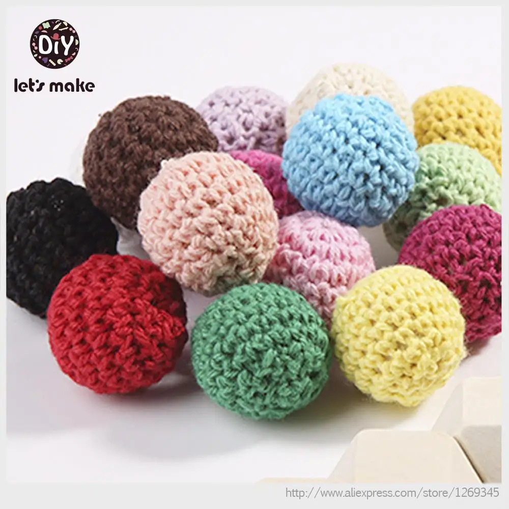 

Let's Make Crochet Beads With Wood 50pc 30mm 20mm 3/4 Inch Crochet Round Wooden Beads Ball Knit Teething Wood Beads Choose Color