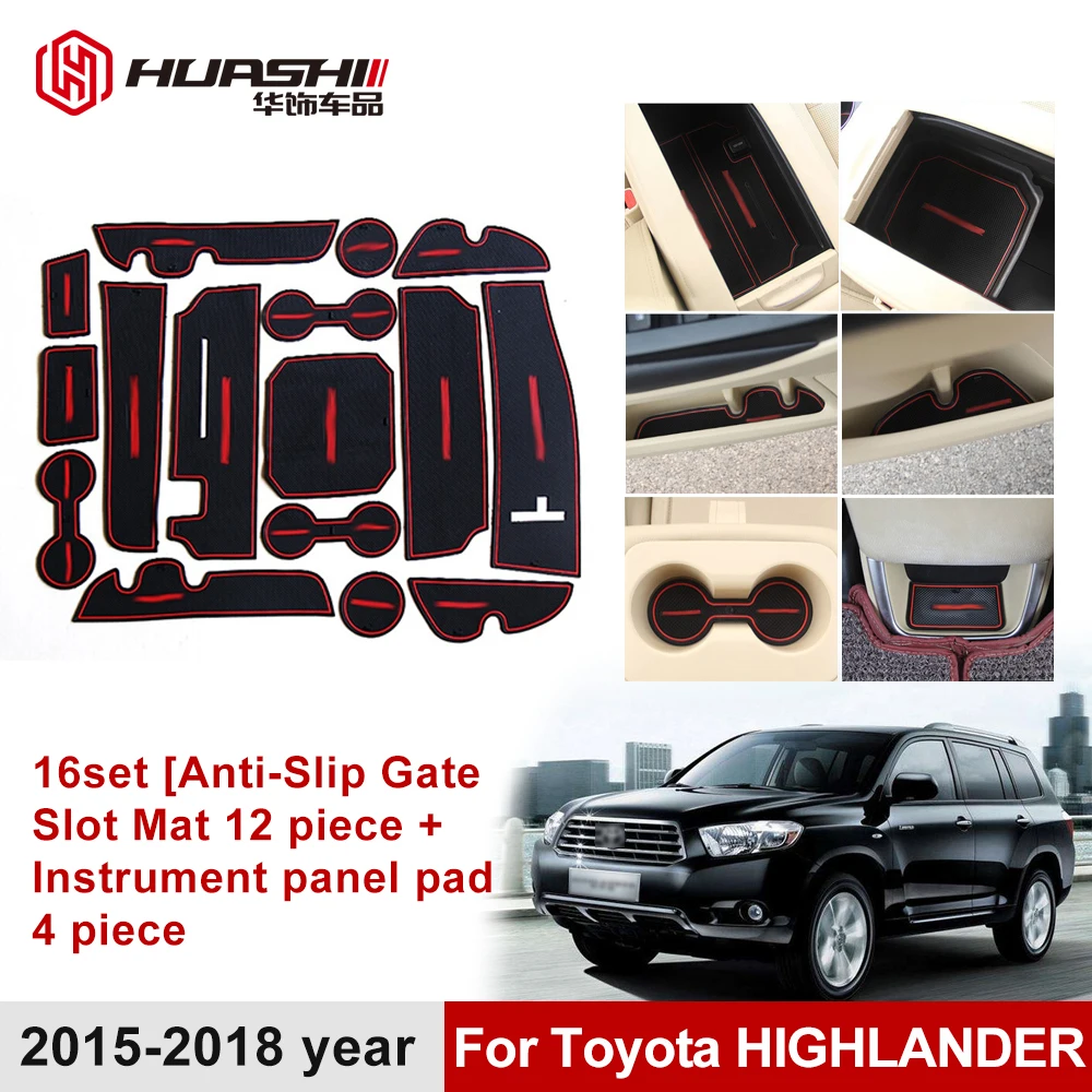 Door Slot Pad For Toyota Highlander 2015 2018 Interior Door Pad Anti Slip Mats Cup Red Blue Luminous White 16pcs Car Styling Car Stickers Aliexpress Toyota Highlander 2022 Non-Slip Door Gate Slot Mats Cup Mat S