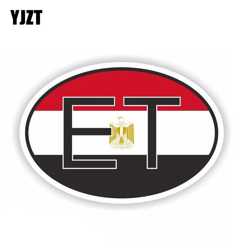 

YJZT 11.6CM*7.6CM Flag Stickers Funny Egypt ET Small Country Code Decal Reflective Car Sticker 6-0370