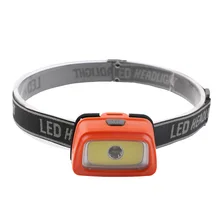 New Arrival 1*COB+1*LED Mini LED Headlamp Power By 3*AAA Batteries Super Bright Head Lamp Black/Orange/Blue/Green Color