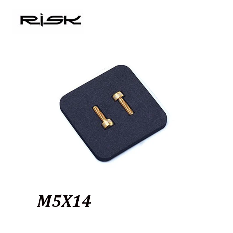 RISK 2 шт. M5* 14 титановый тормозной рычаг болты для MTB переключатель рычаг винты фиксированная Тормозная ручка болт запчасти для велосипеда 3 цвета - Цвет: gold