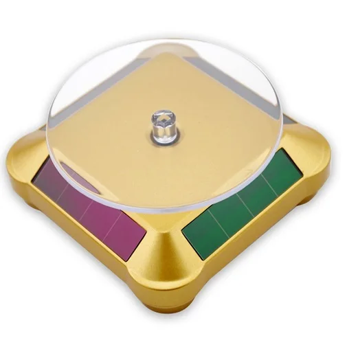 Модная витрина с солнечной батареей, вращающаяся на 360 градусов вращающаяся подставка для поворотного стола для кольца, ожерелья, браслета, ювелирных изделий - Цвет: 3