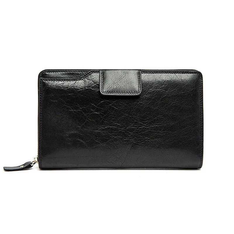 Manufacturers selling fashion leather wallet mens business large capacity Clutch bags unique buckle zipper credit card holder