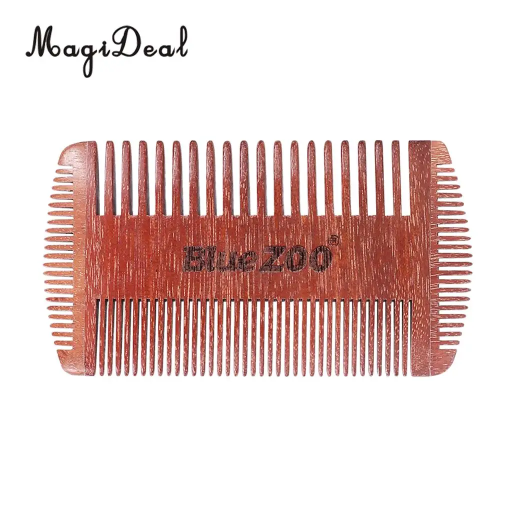 Handmade Anti Static Natural Sandalwood Men Fine Coarse Teeth Beard Mustache Grooming Styling Comb
