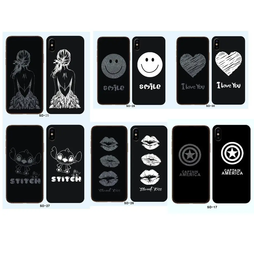 

Invisible Cartoon love Heart Doraemon Front Glass Screen Protector For iPhone 6 6S 7 8 Plus Protective Soft TPU Rear Film Cover