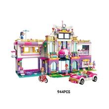 Горячие мои хорошие друзья красочные праздник вилла отель строительный блок мальчики девочки фигурки Автомобиль Велосипед Кирпичи игрушки для детей Подарки