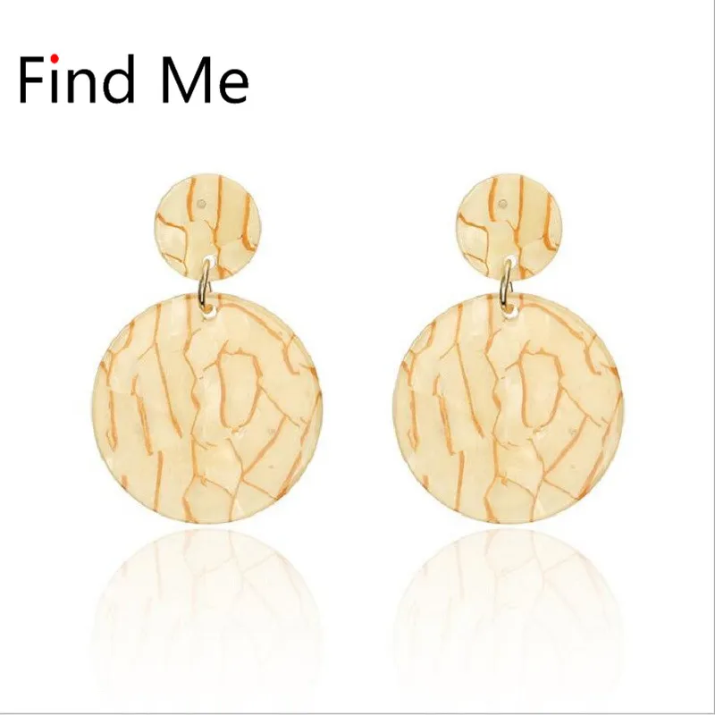 

Find Me 2019 new Fashion boho multilayer Drop Earrings For Women Jewelry Brand big geometric resin Dangle Earrings wholesale