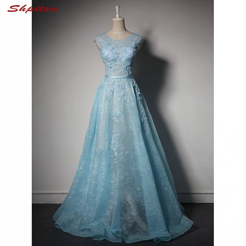 

Sexy Long Lace Prom Dresses 2017 Tulle Graduation Party Evening Dress Gowns vestido formatura longo