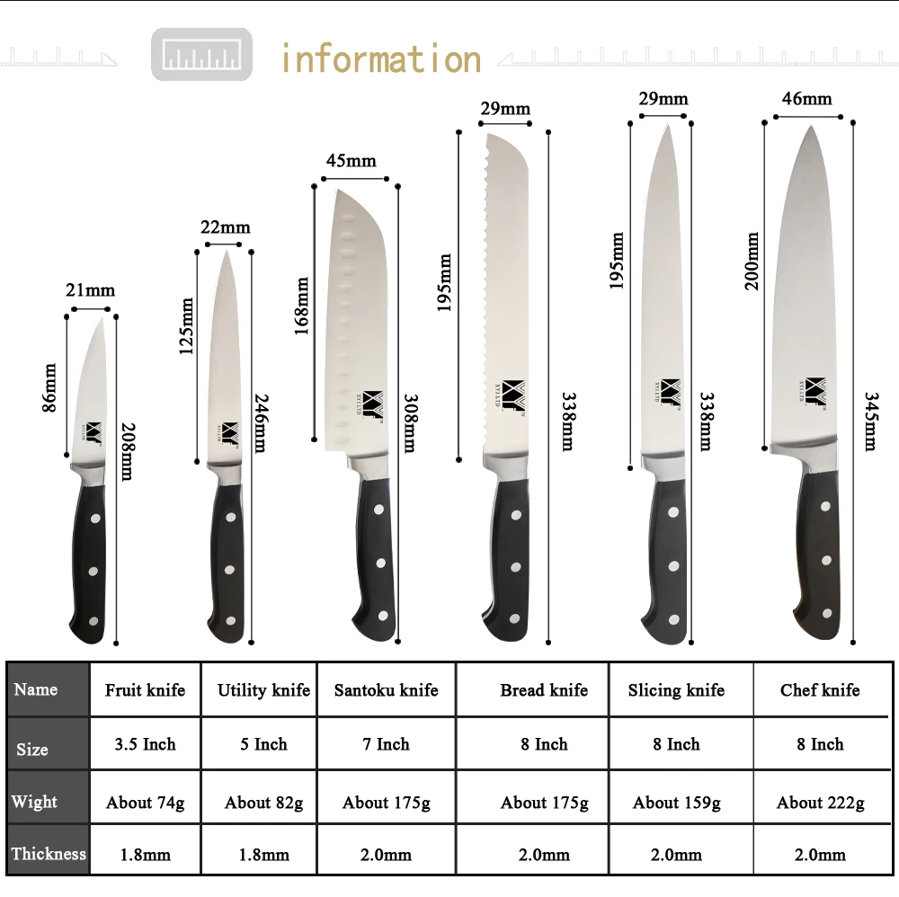 XYj японский инструмент для очистки овощей Santoku для нарезки хлеба шеф-повара из нержавеющей стали кухонный нож с антипригарным лезвием полный Тан инструменты для приготовления пищи