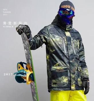

Men's Color Matching Ski Jacket Male Skiwear Cycling Snowboarding Snow Coat Waterproof Windproof Breathable