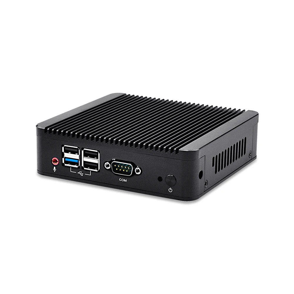  QOTOM Fanless Mini PC Q190S with BayTrail j1900 Processor Quad Core up to 2.42 GHz Dual LAN Mini PC
