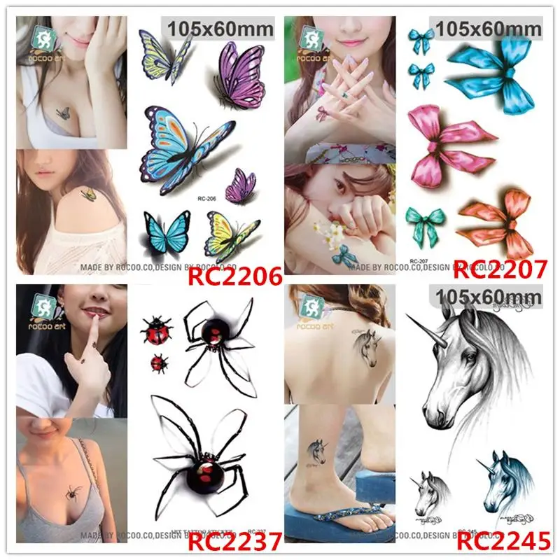 Боди-арт, водостойкие Временные татуировки, бумажные, для женщин, простые, 3d, кошачий дизайн, маленькие татуировки, наклейки,, RC-458