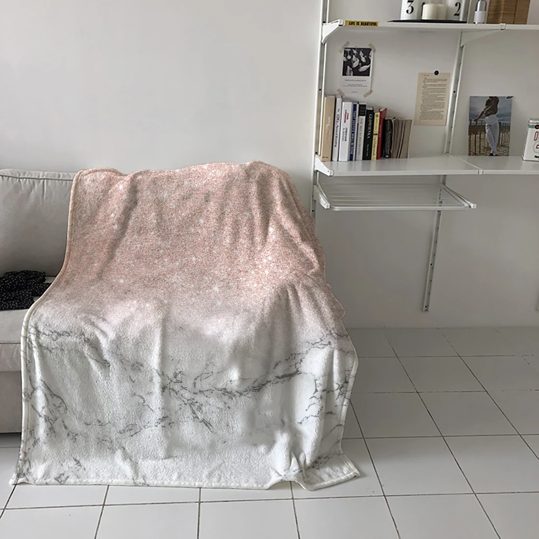 Современное искусственное розовое блестящее белое Мраморное одеяло, теплое одеяло из микрофибры, фланелевое одеяло, декор для спальни