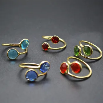 

Mix Color Glass Round Beads Fashion Woman Rings Party Jewelry 10pc/Lot Free Shipping