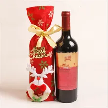 Подарочные сумки Санта Клауса, рождественские винные бутылки, вечерние украшения для обеденного стола, рождественские украшения для сумок для дома