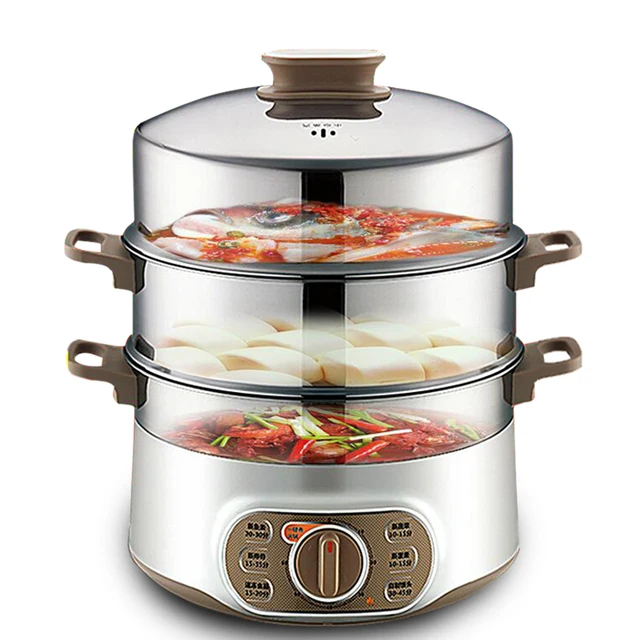 1500W 10L large capacity Triple Stainless Steel Electric Food Steamer