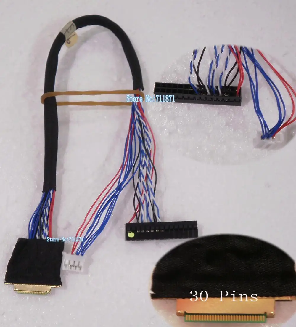 

30 Pins 9.7 inch LCD screen line Gold plated plug terminal 30P screen Cable 9.7 LCD panel 30 P Wire Cable LVDS 30Pins Cable