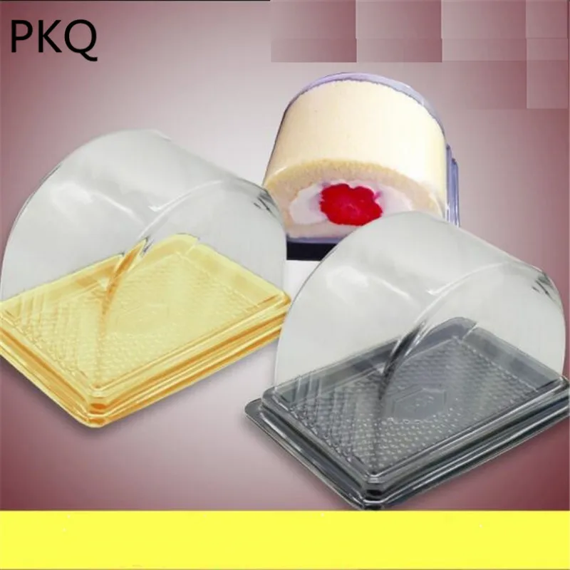 50pcs Plastic Cake Box Crepe Swiss Roll Packaging Box ... 50pcs Plastic Cake Box Crepe Swiss Roll Packaging Box ...