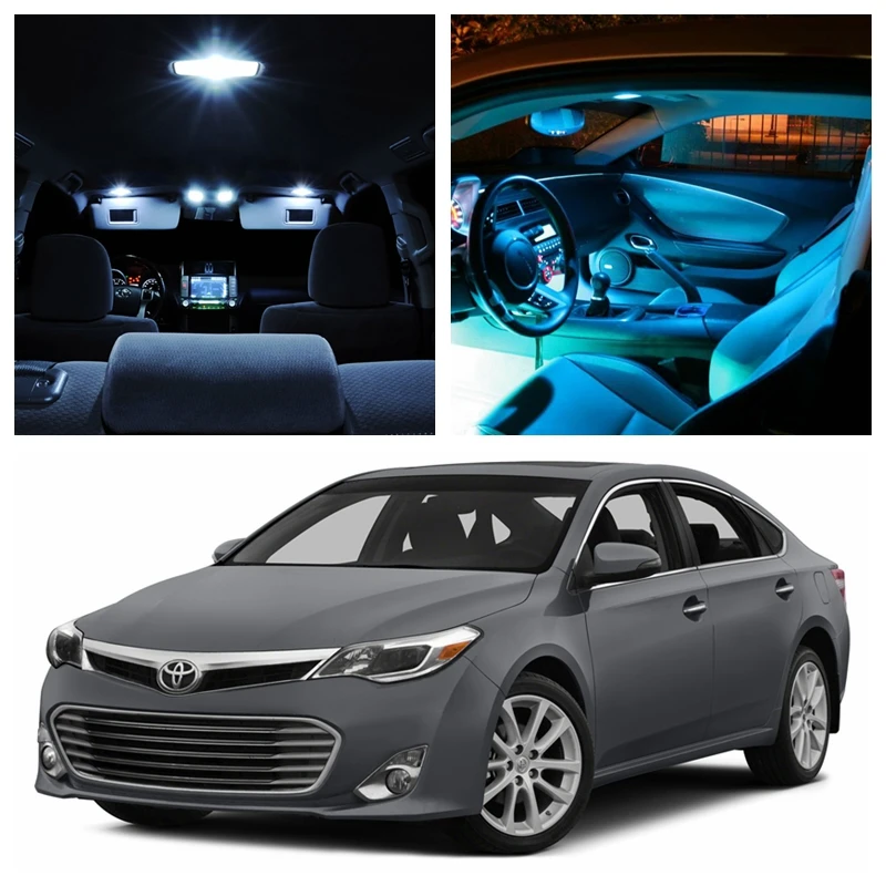 11Pcs Ice Blue Bulbs Lamp White LED Lights Interior Package Kit For