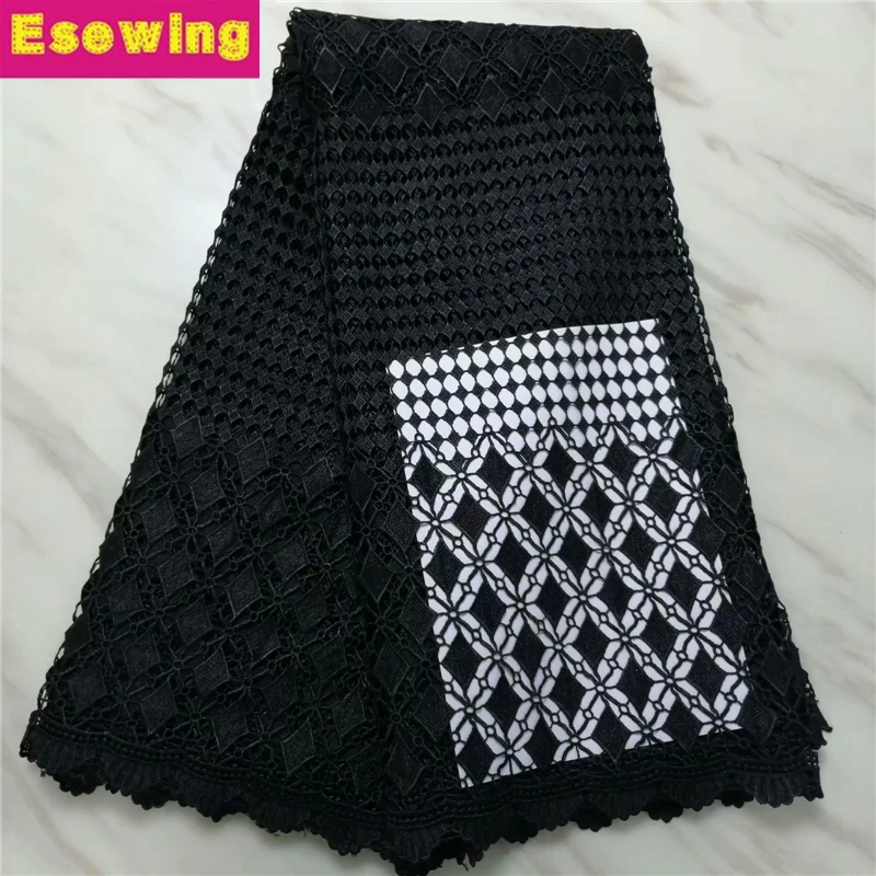 

2019 Best Selling Swiss voile laces African Fabric Black Nigerian Chemical Fabric High Quality Nigeria Tulle cord Lace Fabric