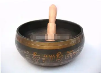 

YM 304 Tibetan Tibet Copper Crafted Gold Gilt Chakra Meditation large Singing Bowl 140mm Diameter Wholesale bronze Bowls