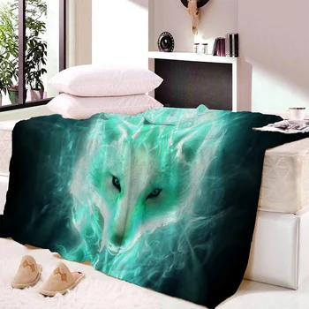 

Fox Head Wool Plush Blanket Super Comfortable Fabric Thin Blanket Spring and Autumn Shawl Beach Towel Blanket Bed Fluffy