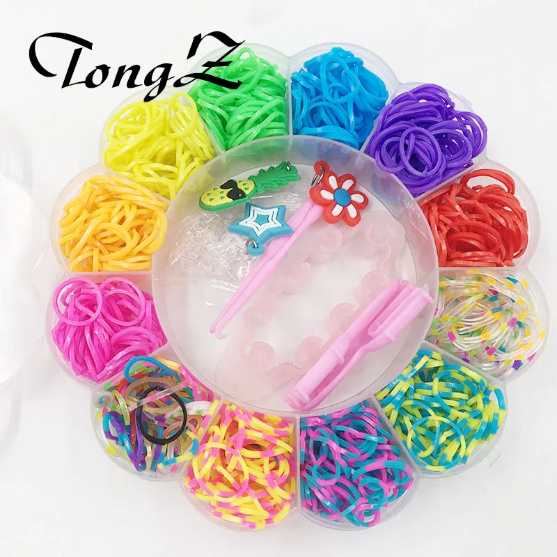 

Flower Boxed Bands Rainbow DIY Bracelet Colorful Elastic Rubber Brightest and strongest bands available, exclusively offered