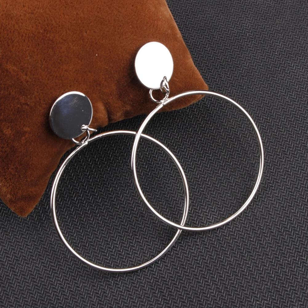 

Earrings Simple Style Pendant Big Round Circle Geometric Jewelry Fabala