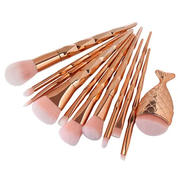 

11pcs/set Diamond Makeup Brushes Set Powder Foundation Eye Shadow Blush Blending Cosmetics Beauty Make Up Brush Tool Kits New