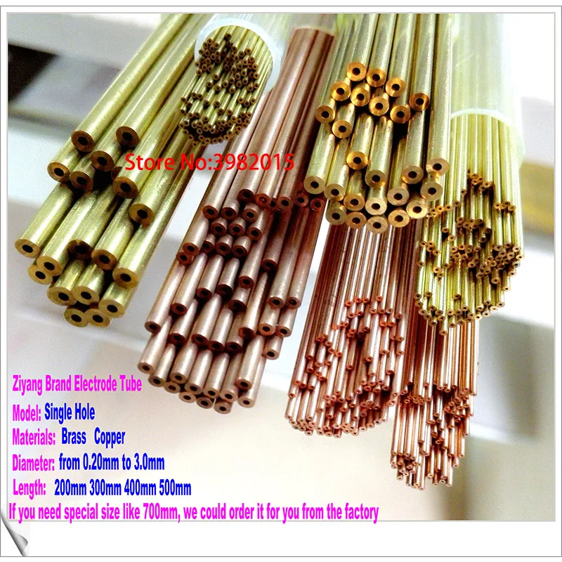 

WEDM Parts Brass Electrode Tube Single Hole Outer Diameter 0.8/1.0/0.5mm Length 400mm for WEDM Drilling Machine